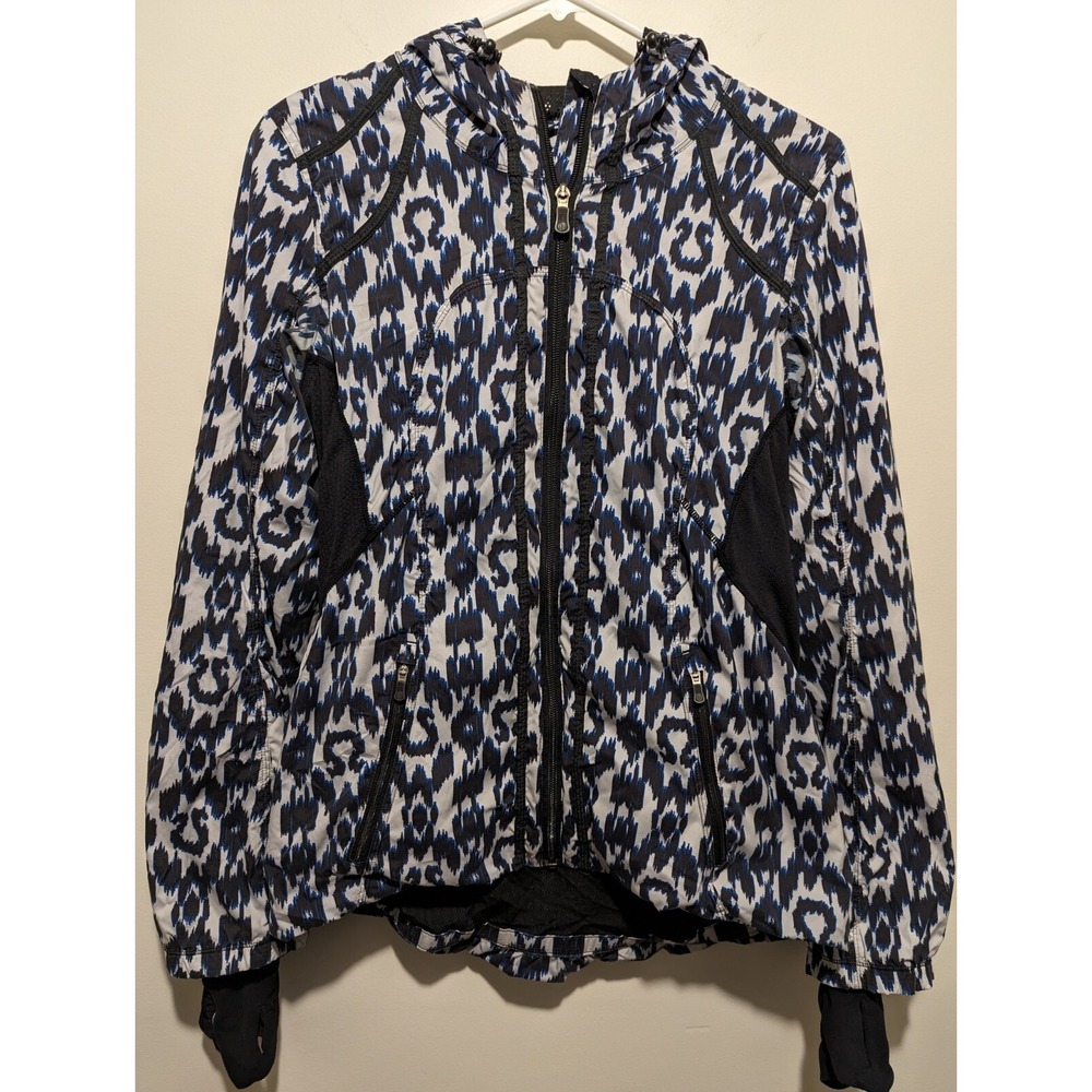 Lululemon RARE Downtime Sprinkler IKAT Hooded Vented Jacket Seawheeze Size 8